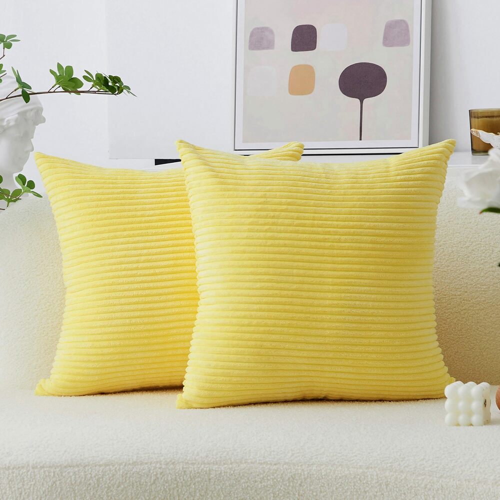7439 Yellow Fall Pillow Covers Super Soft Velvet Couch Throw Pillows 2